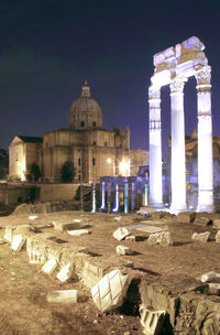 View of old building in city against sky