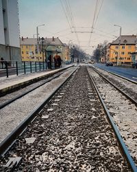 Railroad tracks against sky