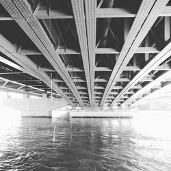 Low angle view of bridge over river