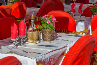 Place setting on table