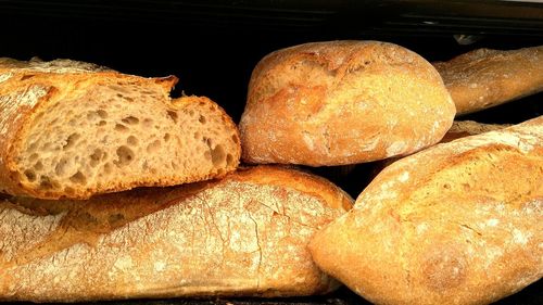 Close-up of bread in container on table