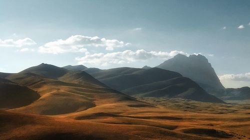 Scenic view of mountains against sky