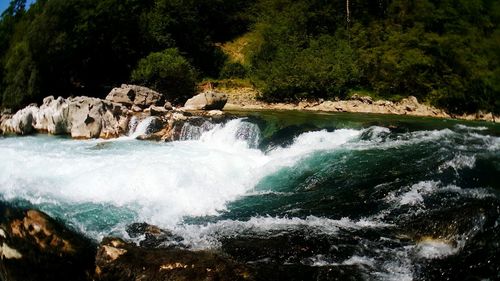 Scenic view of waterfall