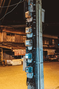 Close-up of telephone booth