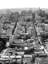 High angle view of cityscape against sky