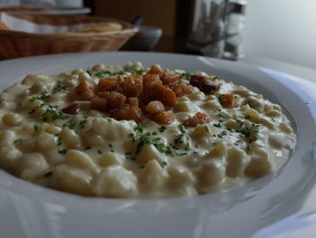 Close-up of meal served in plate