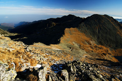 Scenic view of mountains against sky