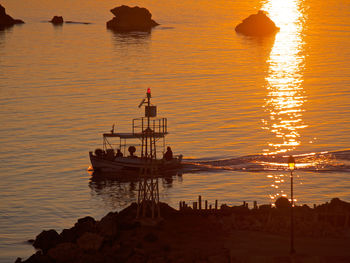 Scenic view of sea at sunset