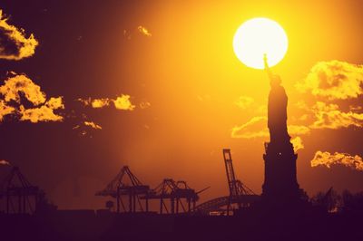 Man against sky during sunset