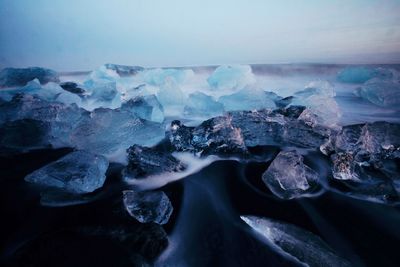 Aerial view of frozen sea