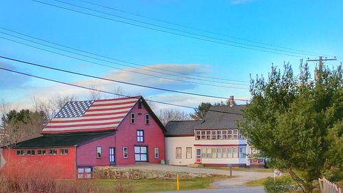 Houses against blue sky