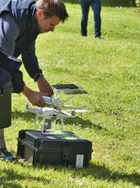 Men standing on field