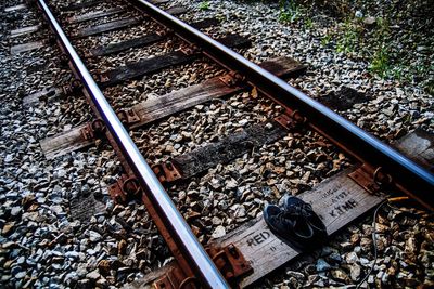 High angle view of railroad track