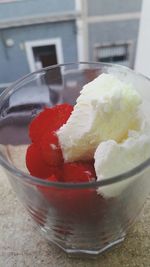 Close-up of ice cream in bowl