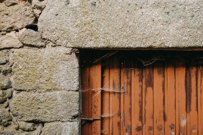 Close-up of weathered wall of old building