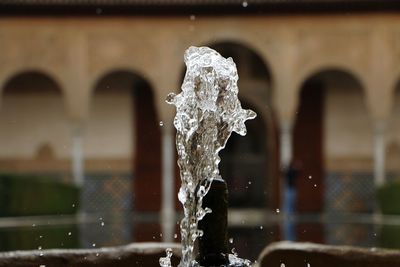 Close-up of water splashing fountain