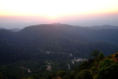 Scenic view of mountains against clear sky