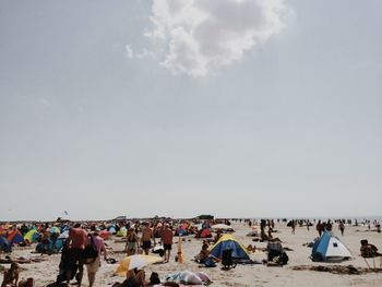 Group of people in amusement park