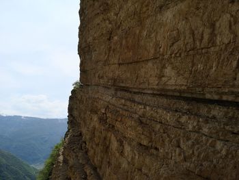 Low angle view of mountains against sky