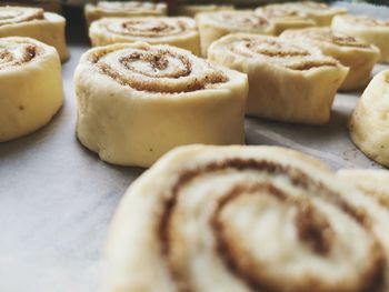Close-up of cookies on table