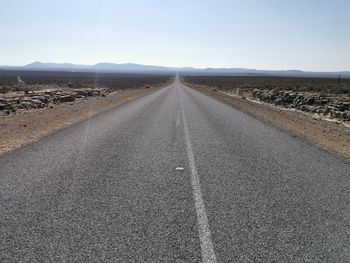 Surface level of road against sky