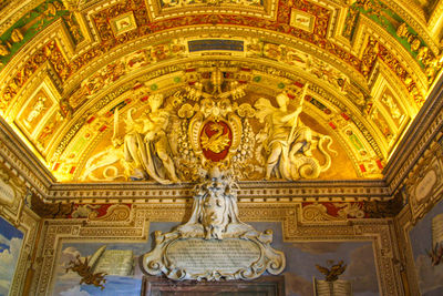 Low angle view of ornate statue