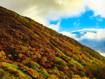 Low angle view of mountain against sky