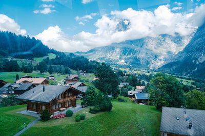 Panoramic view of landscape and buildings against sky