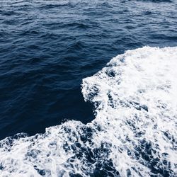 High angle view of rippled water in sea