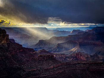 Aerial view of landscape against cloudy sky