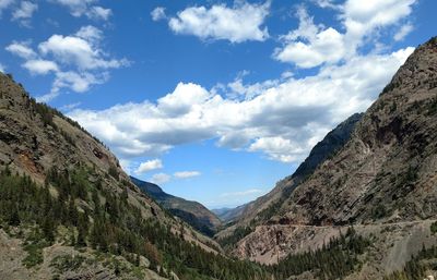 Panoramic view of mountains against sky