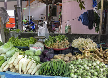 A vegetable market in thailand at summer
