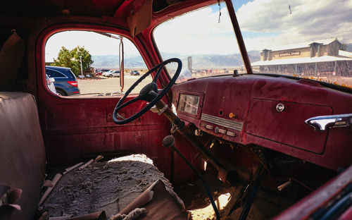 View of abandoned car