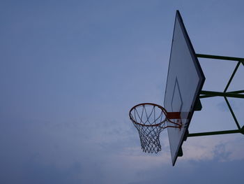 Low angle view of basketball hoop against sky