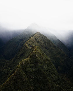 Scenic view of mountains against clear sky