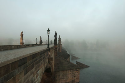 View of bridge over water against sky