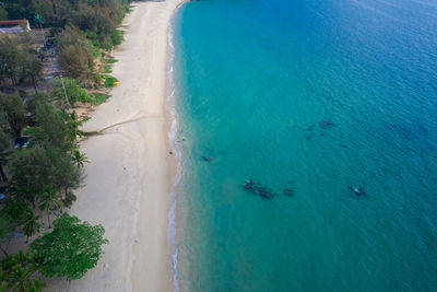 High angle view of beach