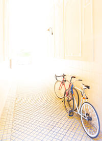 Bicycle against building