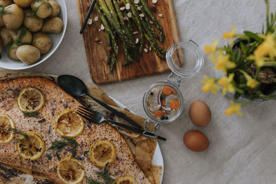 Table set for easter meal