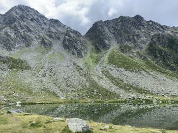 Scenic view of lake against mountains