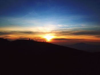 Silhouette landscape at sunset