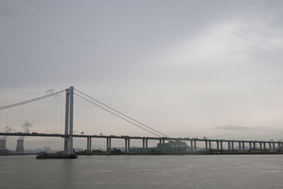 View of suspension bridge against sky
