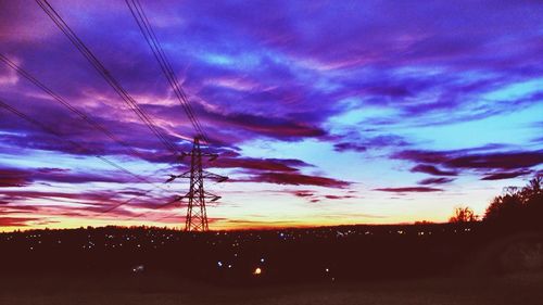 Electricity pylon at dusk