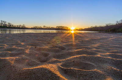 Scenic view of sunset over landscape