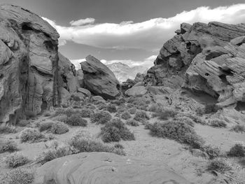 Scenic view of mountains against sky