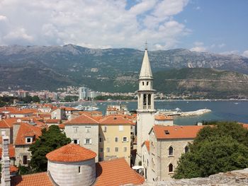 High angle view of city