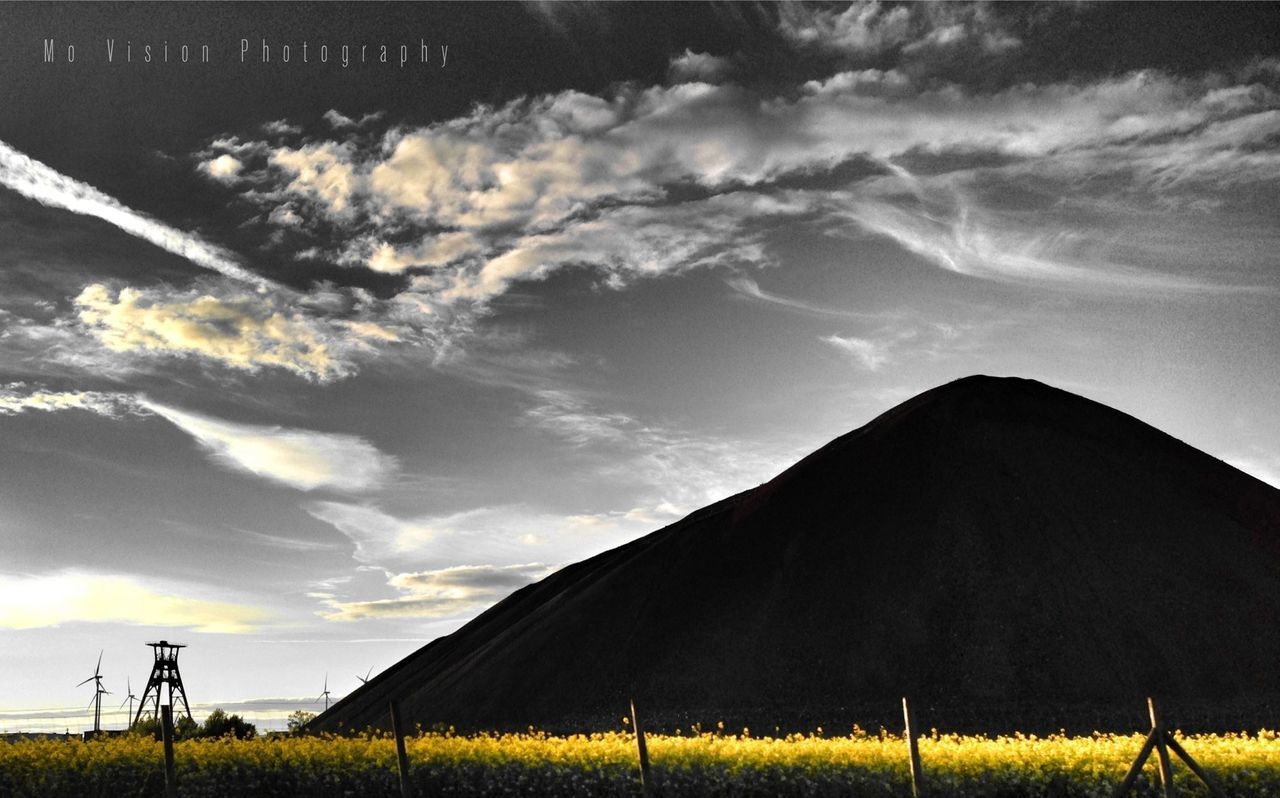 sky, landscape, tranquility, tranquil scene, scenics, beauty in nature, field, mountain, nature, cloud - sky, cloud, idyllic, non-urban scene, remote, horizon over land, cloudy, rural scene, outdoors, no people, grass