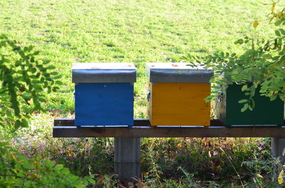 View of box on field