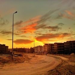 Built structure at sunset