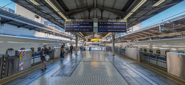 Illuminated railroad station